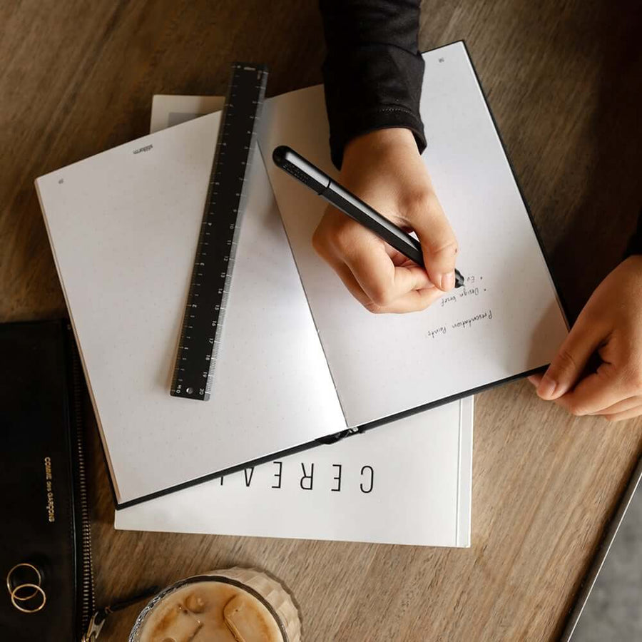  Stilform Aluminium Ruler being used  and demonstrating its functionality and elegant design.