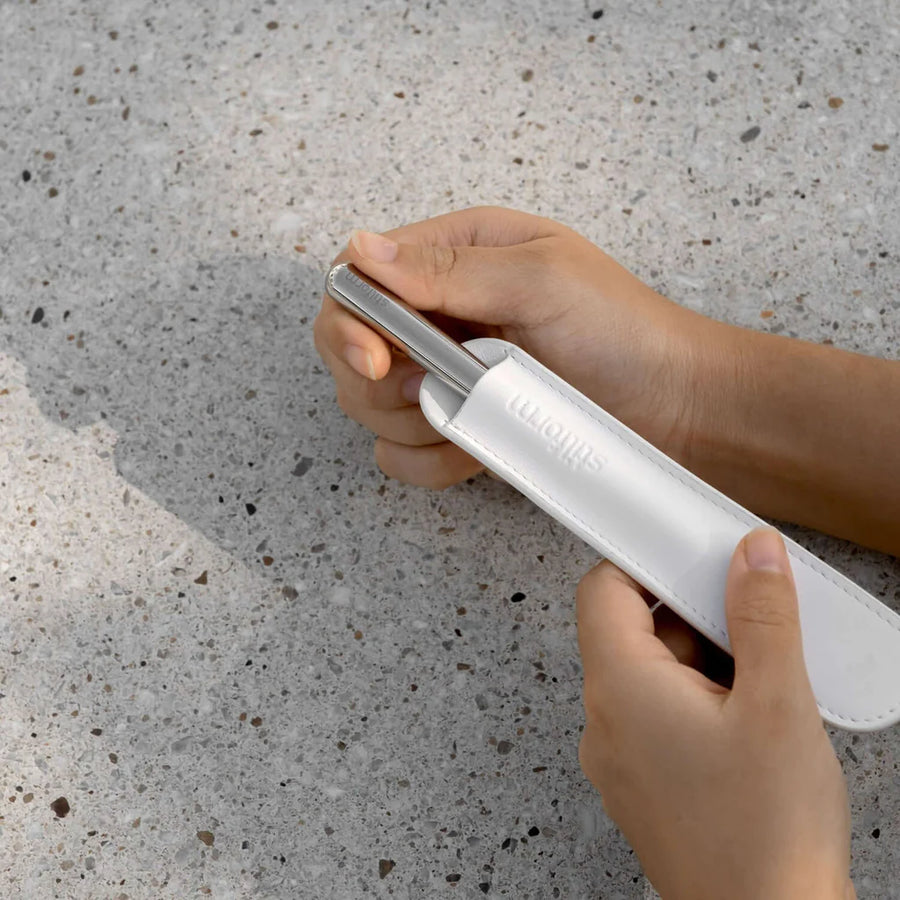 Stilform Leather Pouch in White, elegantly crafted to protect your Stilform pens
