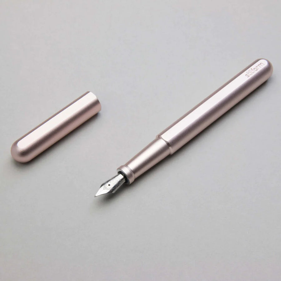 Angled view of Stilform steel fountain pen nib highlighting craftsmanship
